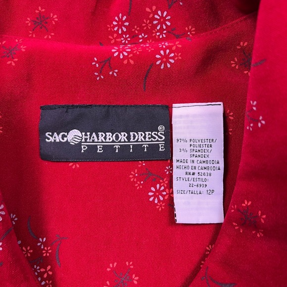 Vintage Harbor Dress Petite Red Floral Blazer‎ & Skirt Set Size 12P - Picture 4 of 11